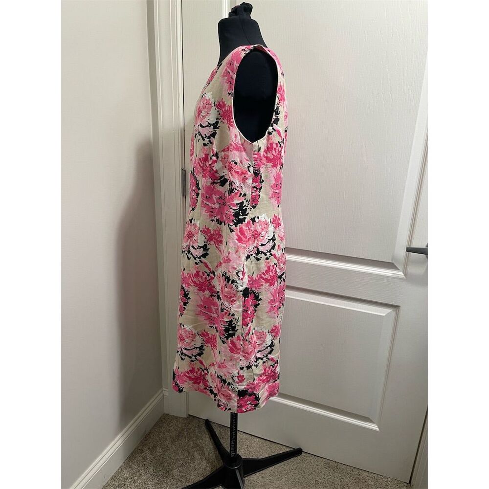 Kim Rogers Women's Size 14 Pink Floral Sleeveless Midi Dress Casual sku140 - Picture 2 of 10